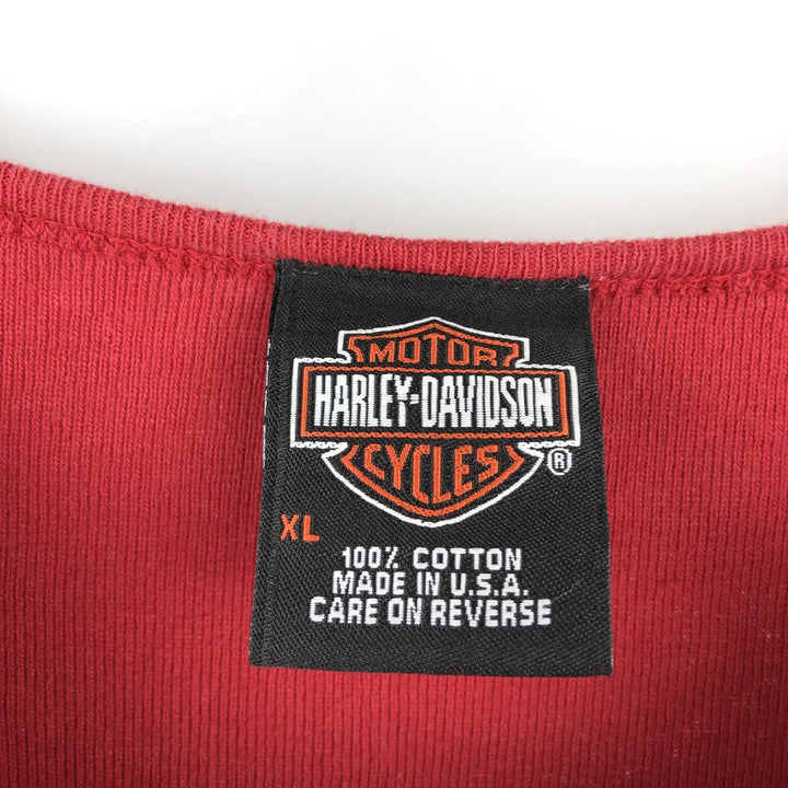 Harley-Davidson Tie-Dye Pattern Eagle Long-Sleeve T-Shirt, Made in USA, Women's Size XL (approx.) cotton red type Vintage Second Hand