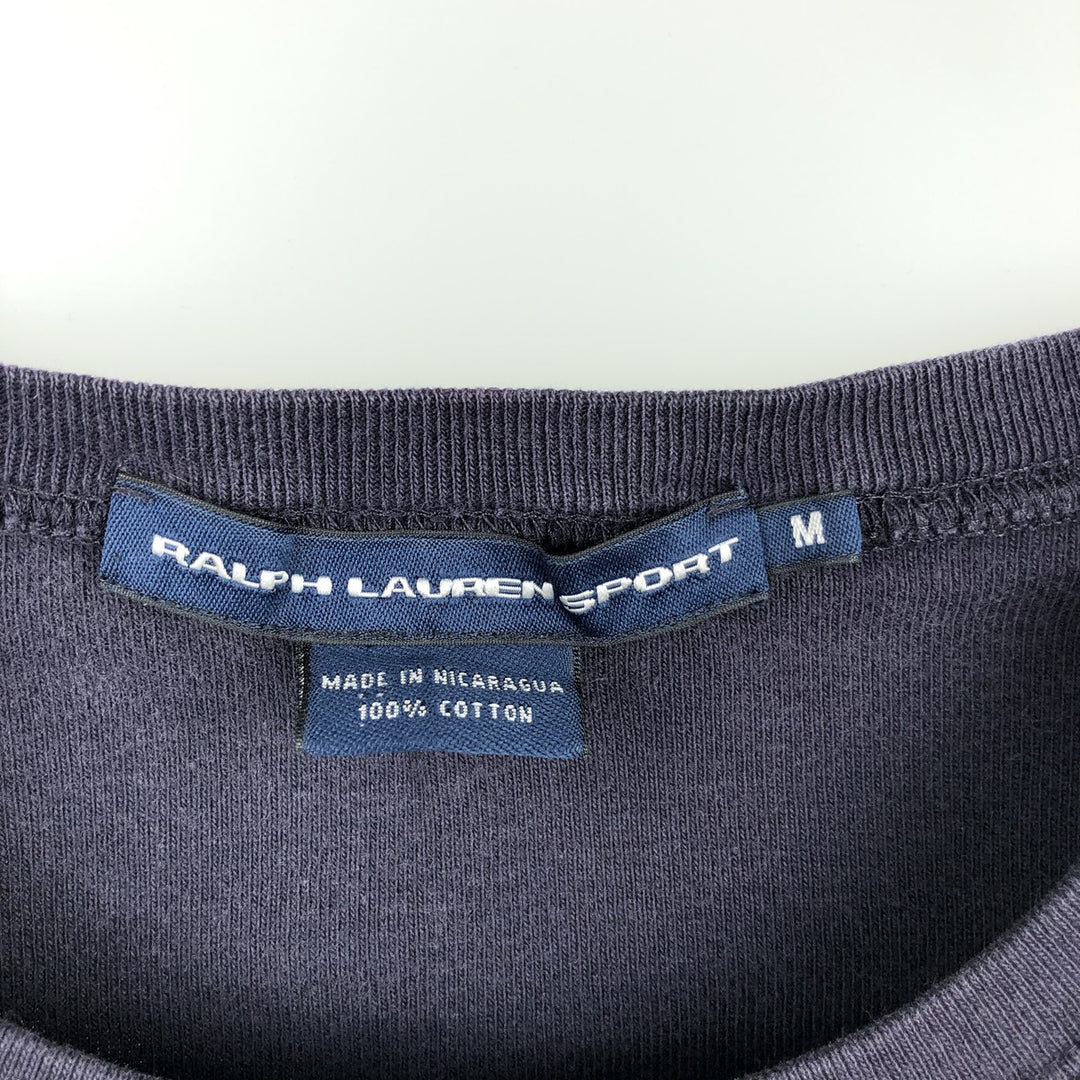 Ralph Lauren RALPH LAUREN SPORT long-sleeved T-shirt, women's size M cotton navy blue type Vintage Second Hand