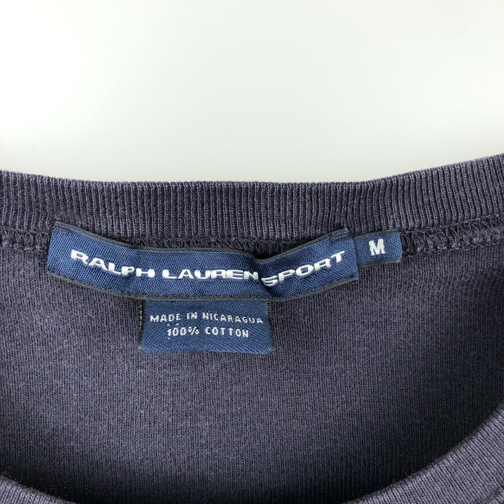 Ralph Lauren RALPH LAUREN SPORT long-sleeved T-shirt, women's size M cotton navy blue type Vintage Second Hand