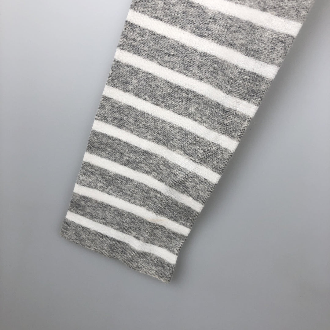 Ralph Lauren POLO RALPH LAUREN Striped Boat Neck Long-Sleeve T-Shirt (Women's Size M) unclear gray type Vintage Second Hand