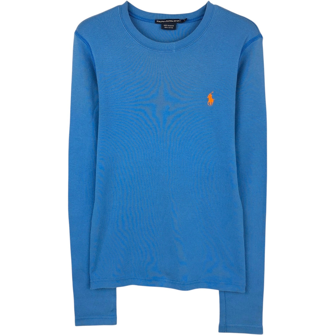 Ralph Lauren RALPH LAUREN SPORT long-sleeved T-shirt, women's size M cotton Blue type light blue Vintage Second Hand