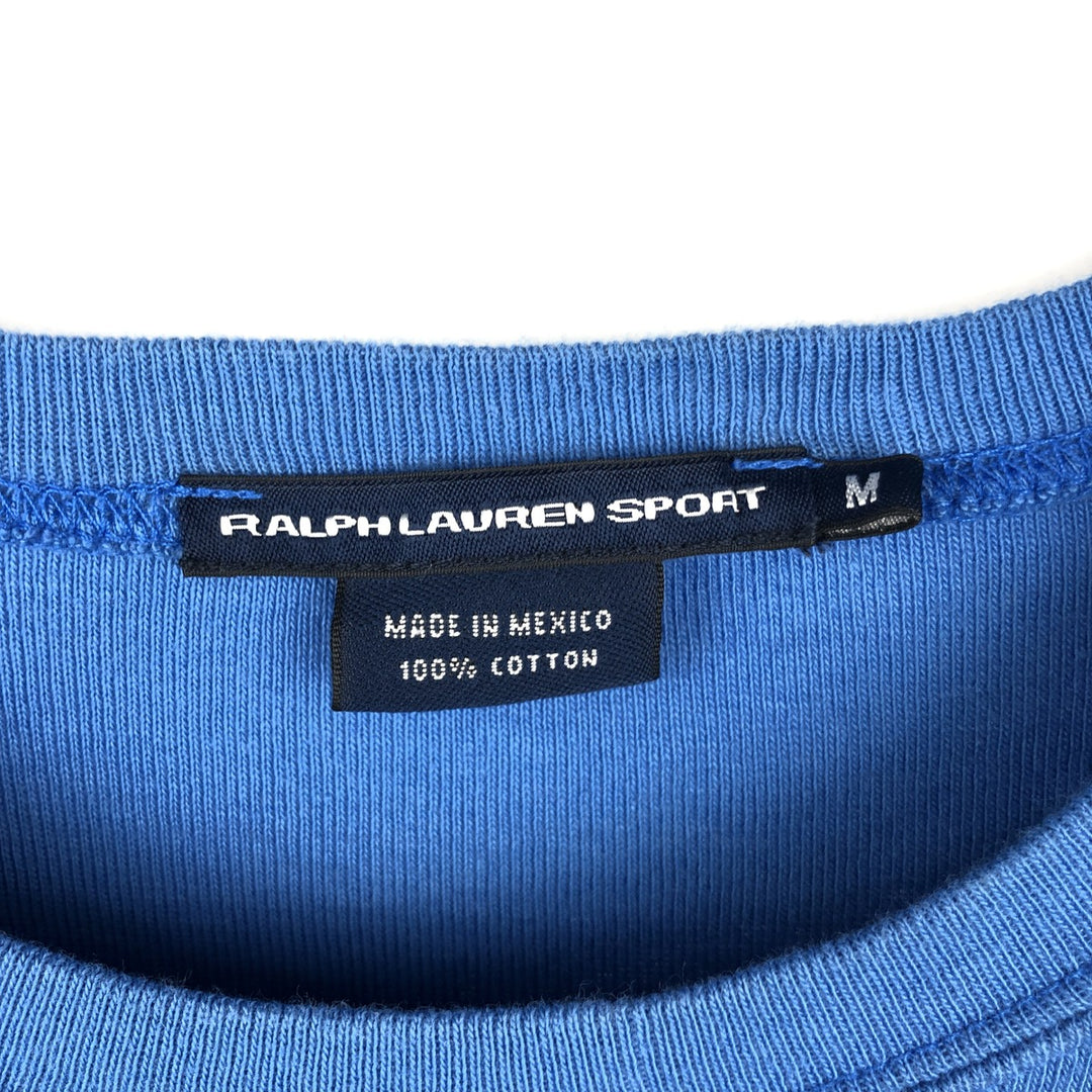 Ralph Lauren RALPH LAUREN SPORT long-sleeved T-shirt, women's size M cotton Blue type light blue Vintage Second Hand