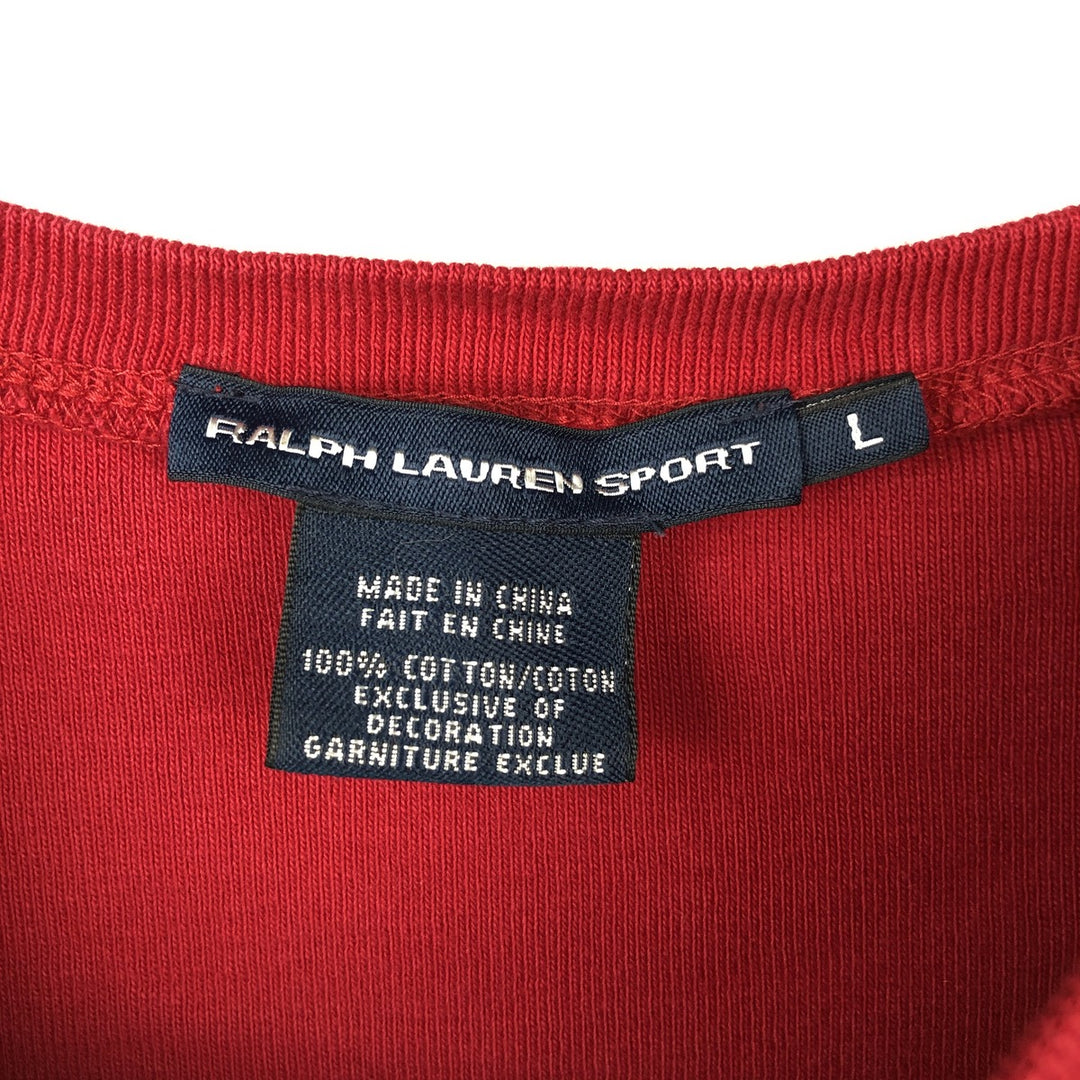 Ralph Lauren RALPH LAUREN SPORT Long T-shirt Long T Women's L size cotton red type Vintage Second Hand