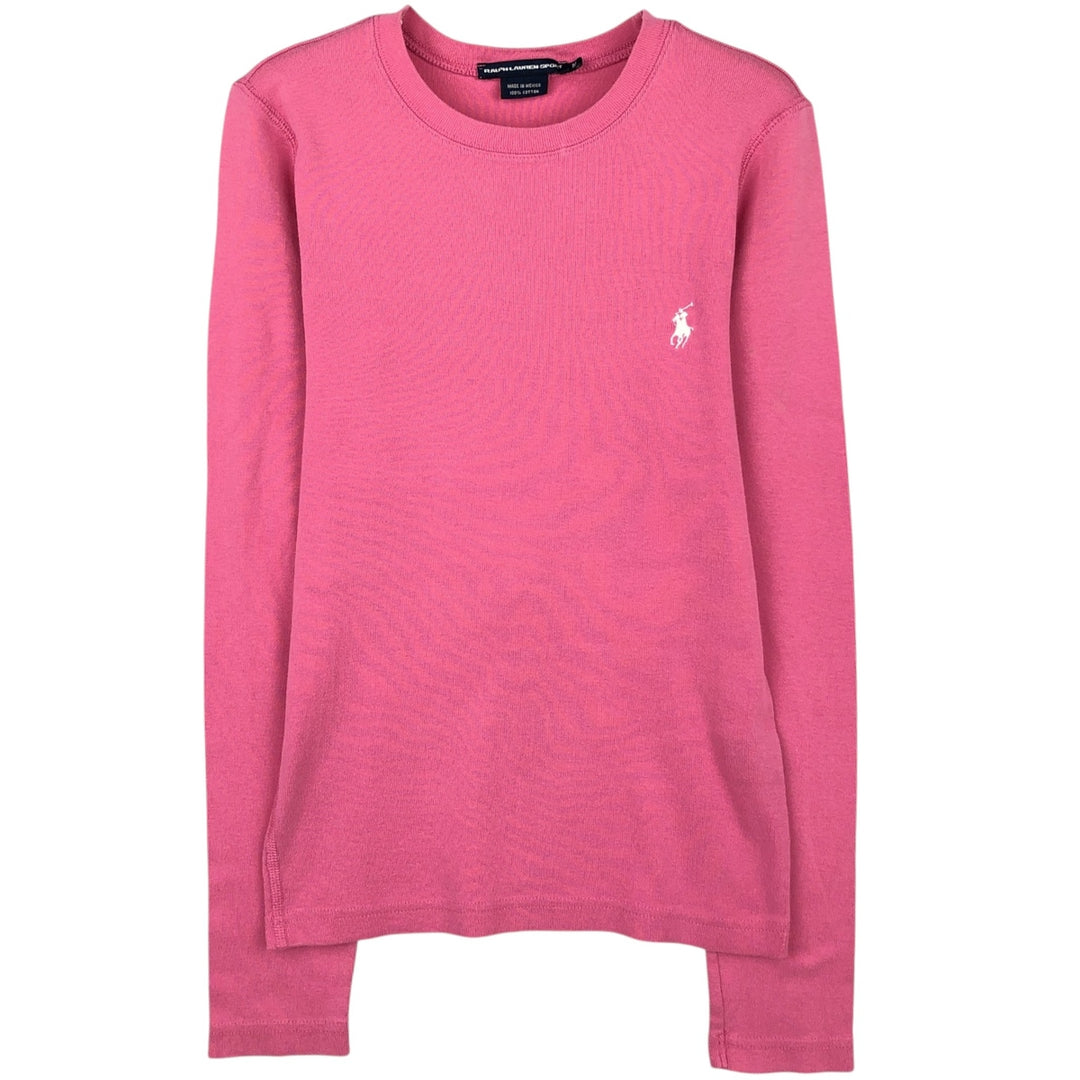 Ralph Lauren RALPH LAUREN SPORT long-sleeved T-shirt, women's size M cotton pink type Vintage Second Hand