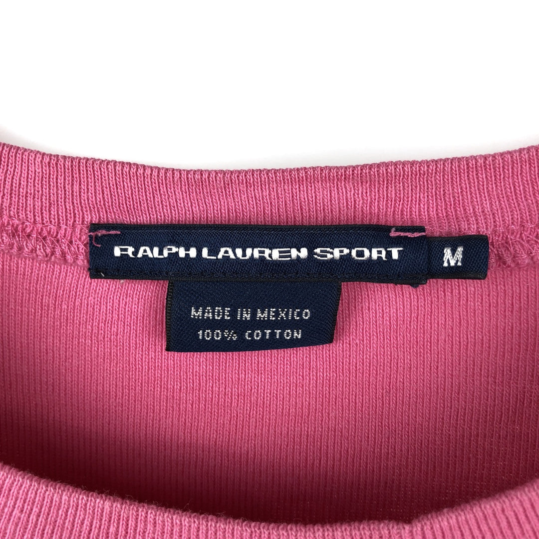 Ralph Lauren RALPH LAUREN SPORT long-sleeved T-shirt, women's size M cotton pink type Vintage Second Hand
