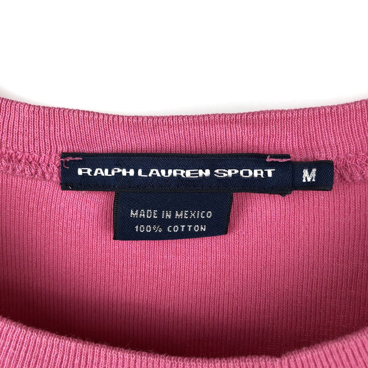 Ralph Lauren RALPH LAUREN SPORT long-sleeved T-shirt, women's size M cotton pink type Vintage Second Hand