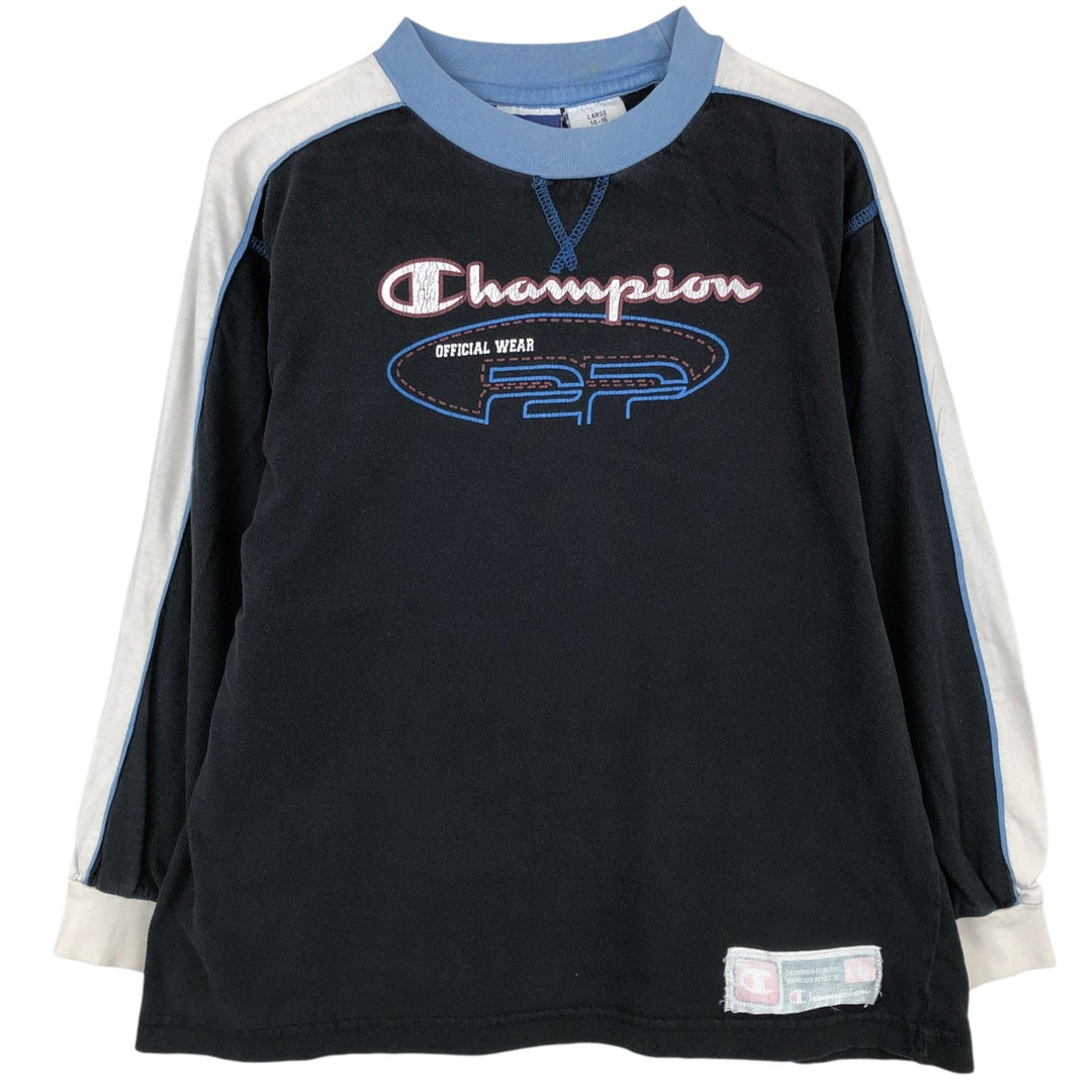 Champion AUTHENTIC ATHLETIC APPAREL Long-Sleeve T-Shirt (Women's Size M) - 2000s cotton black type Vintage Second Hand