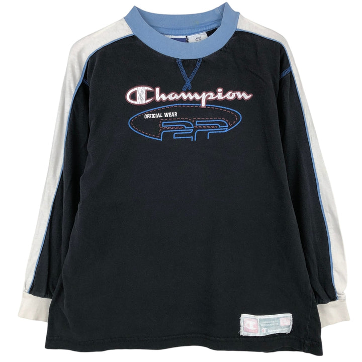 Champion AUTHENTIC ATHLETIC APPAREL Long-Sleeve T-Shirt (Women's Size M) - 2000s cotton black type Vintage Second Hand