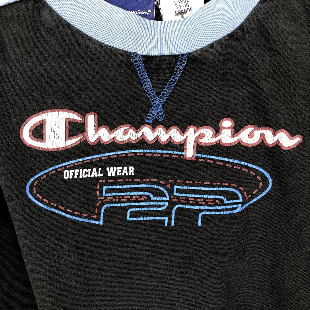 Champion AUTHENTIC ATHLETIC APPAREL Long-Sleeve T-Shirt (Women's Size M) - 2000s cotton black type Vintage Second Hand