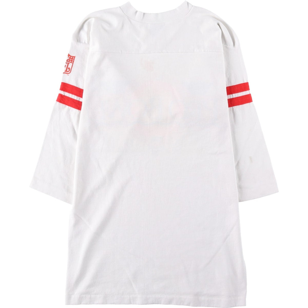 90'S NFL PRO BOWL V-neck football short-sleeve t-shirt, women's size S equivalent, vintage. unclear white type Vintage Second Hand