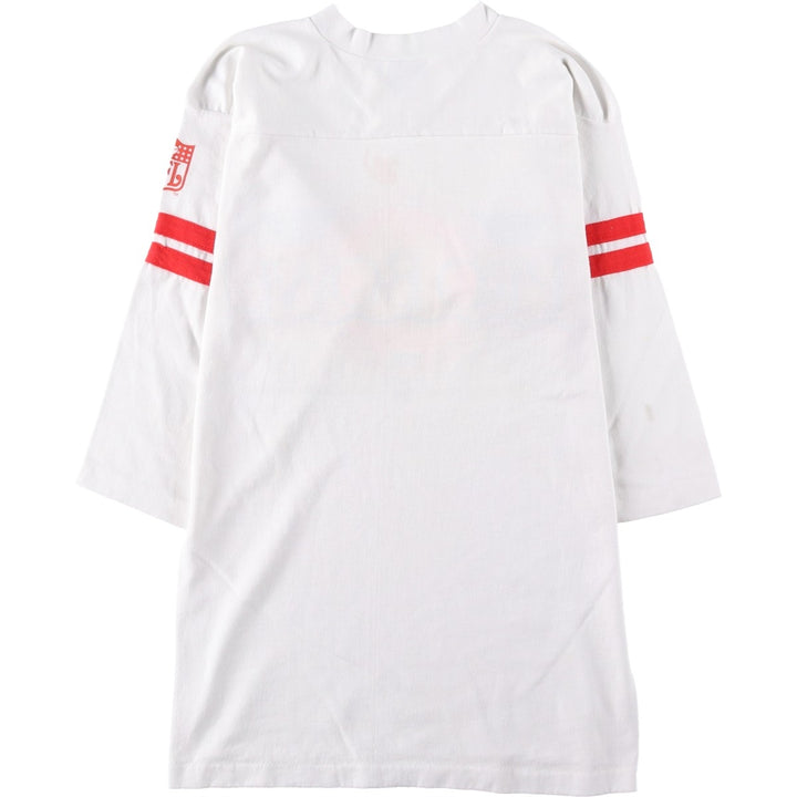 90'S NFL PRO BOWL V-neck football short-sleeve t-shirt, women's size S equivalent, vintage. unclear white type Vintage Second Hand
