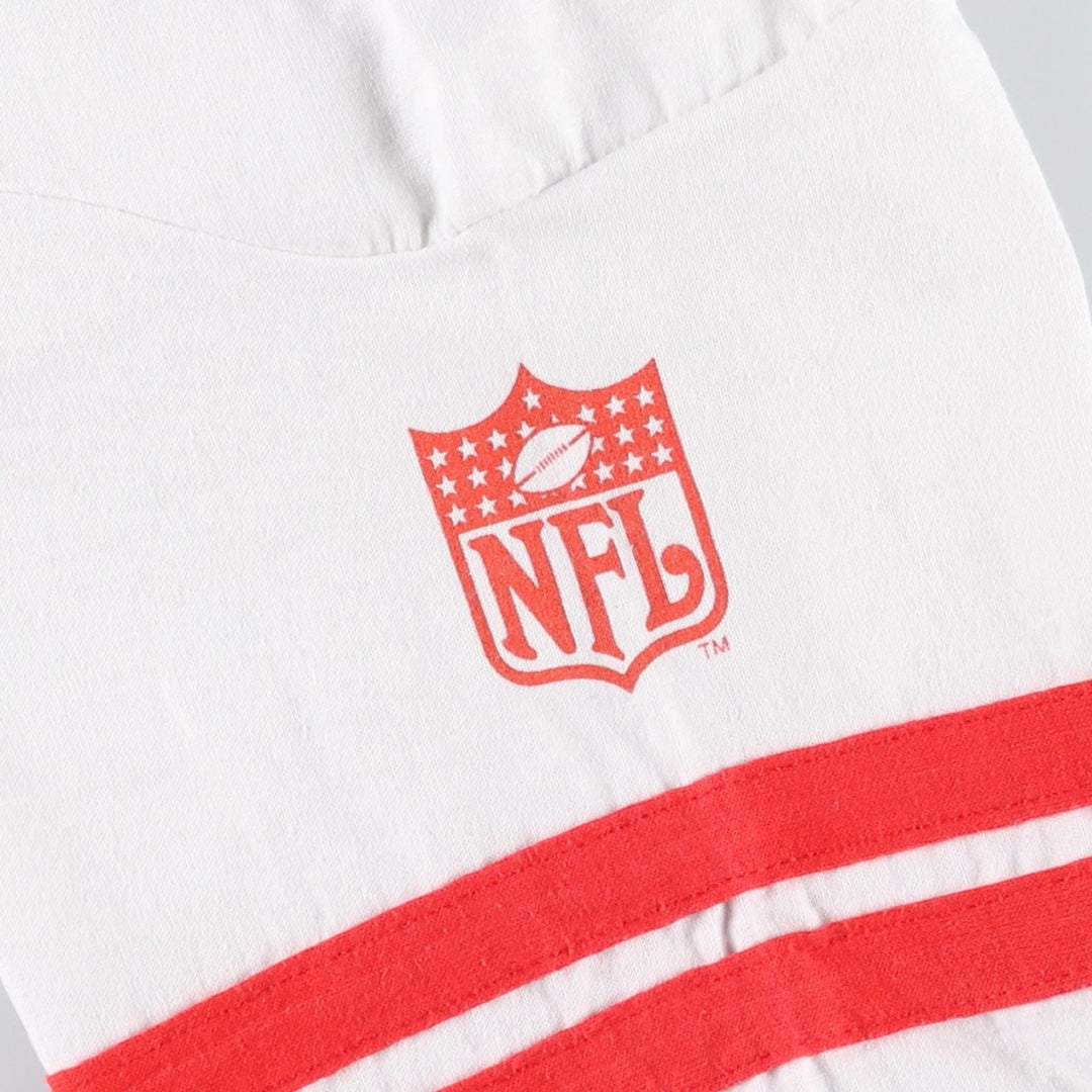 90'S NFL PRO BOWL V-neck football short-sleeve t-shirt, women's size S equivalent, vintage. unclear white type Vintage Second Hand