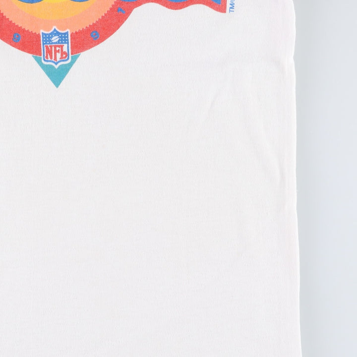 90'S NFL PRO BOWL V-neck football short-sleeve t-shirt, women's size S equivalent, vintage. unclear white type Vintage Second Hand