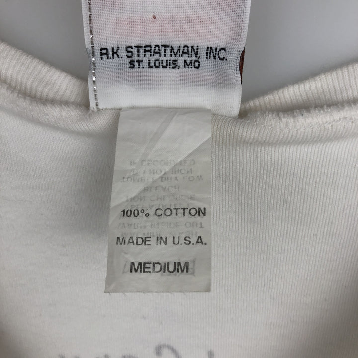 2000'S Harley-Davidson Fire Pattern Eagle Print Motorcycle 3/4 Sleeve V-Neck Long T-Shirt (Women's Size M) cotton white type Vintage Second Hand