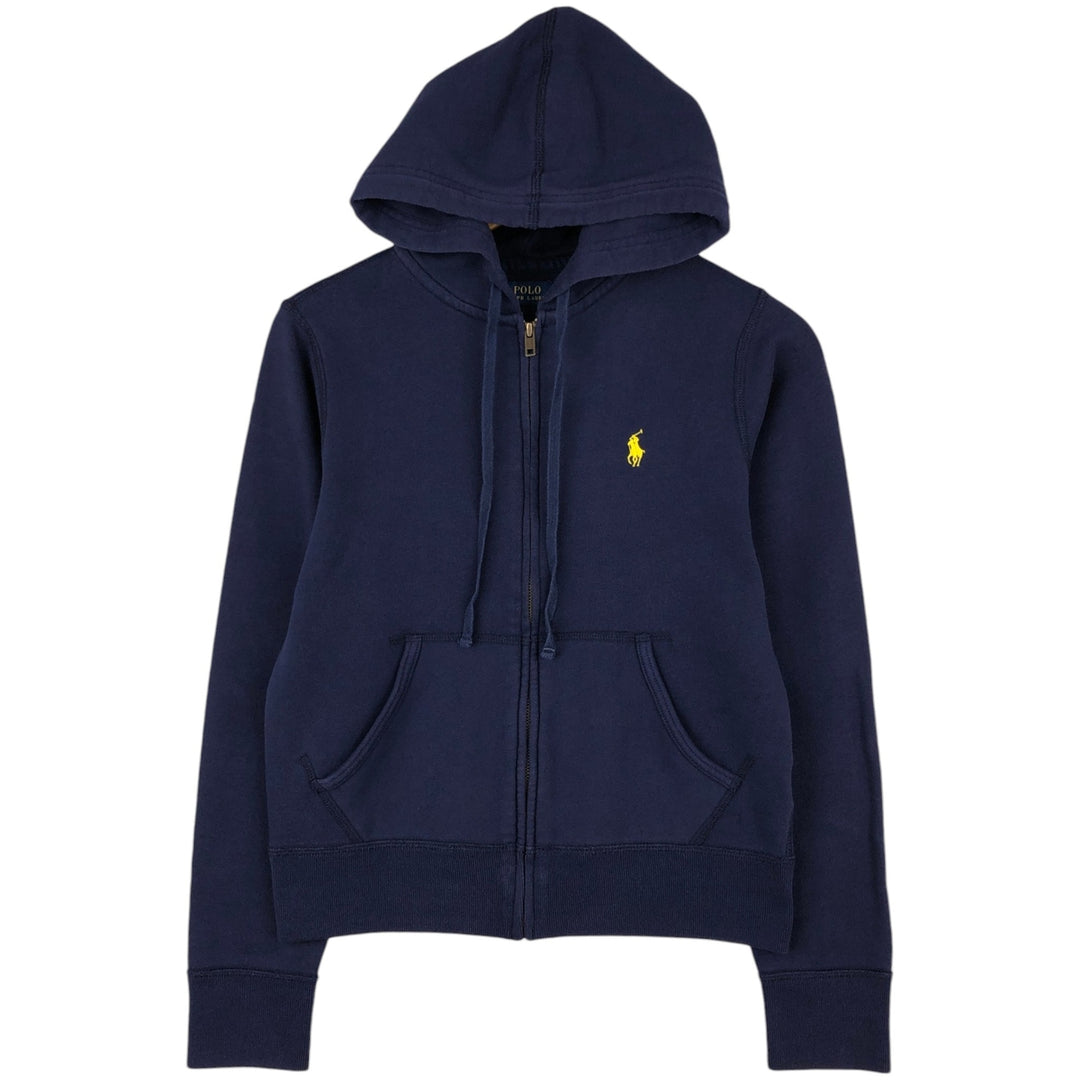 Ralph Lauren POLO RALPH LAUREN Sweat Full-Zip Hoodie, Women's Size M (approx.) cotton navy blue type Vintage Second Hand