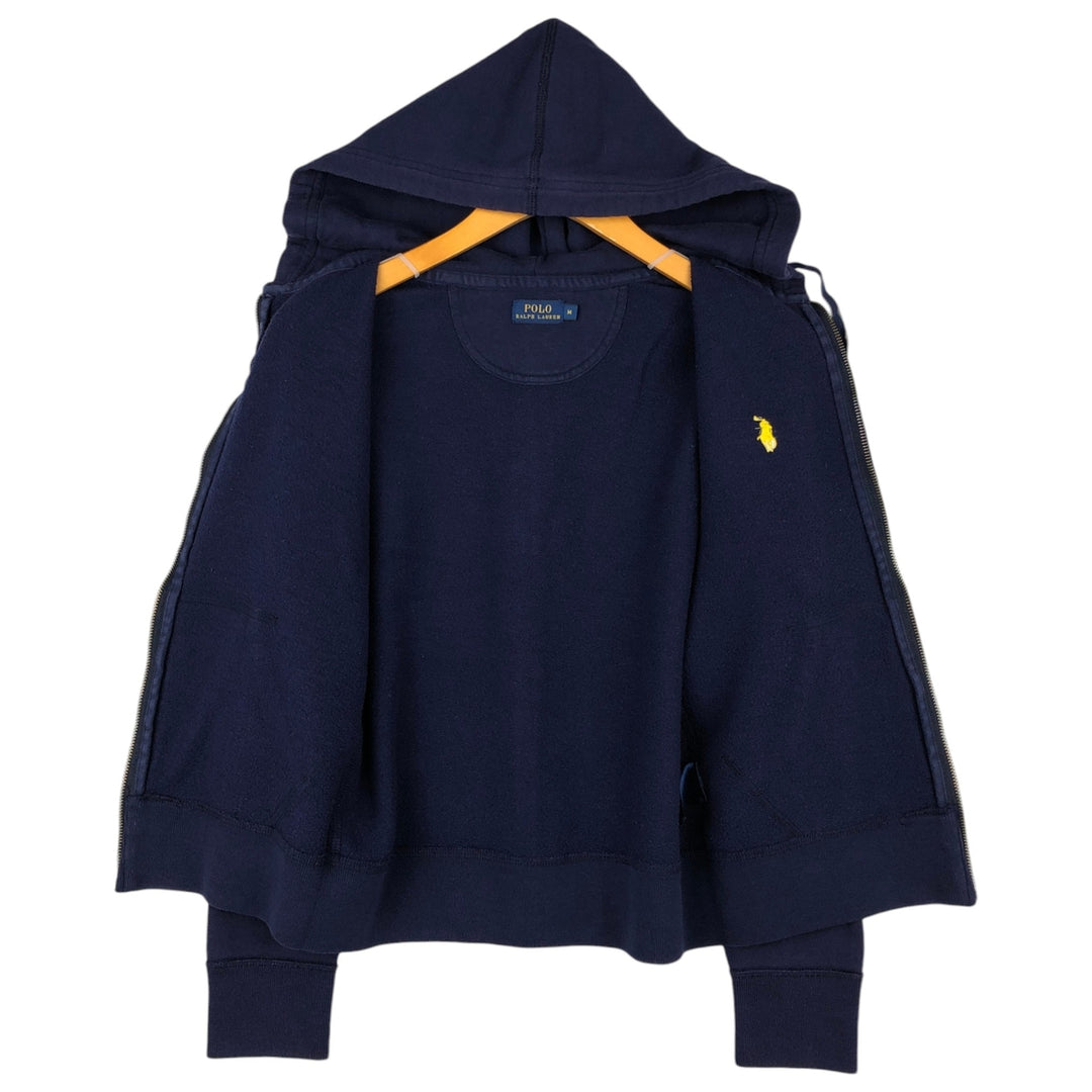 Ralph Lauren POLO RALPH LAUREN Sweat Full-Zip Hoodie, Women's Size M (approx.) cotton navy blue type Vintage Second Hand