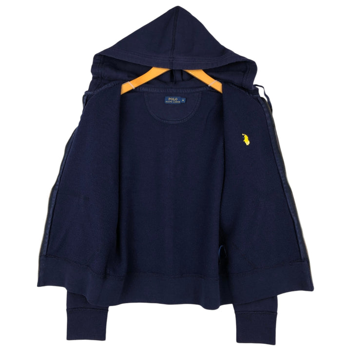 Ralph Lauren POLO RALPH LAUREN Sweat Full-Zip Hoodie, Women's Size M (approx.) cotton navy blue type Vintage Second Hand