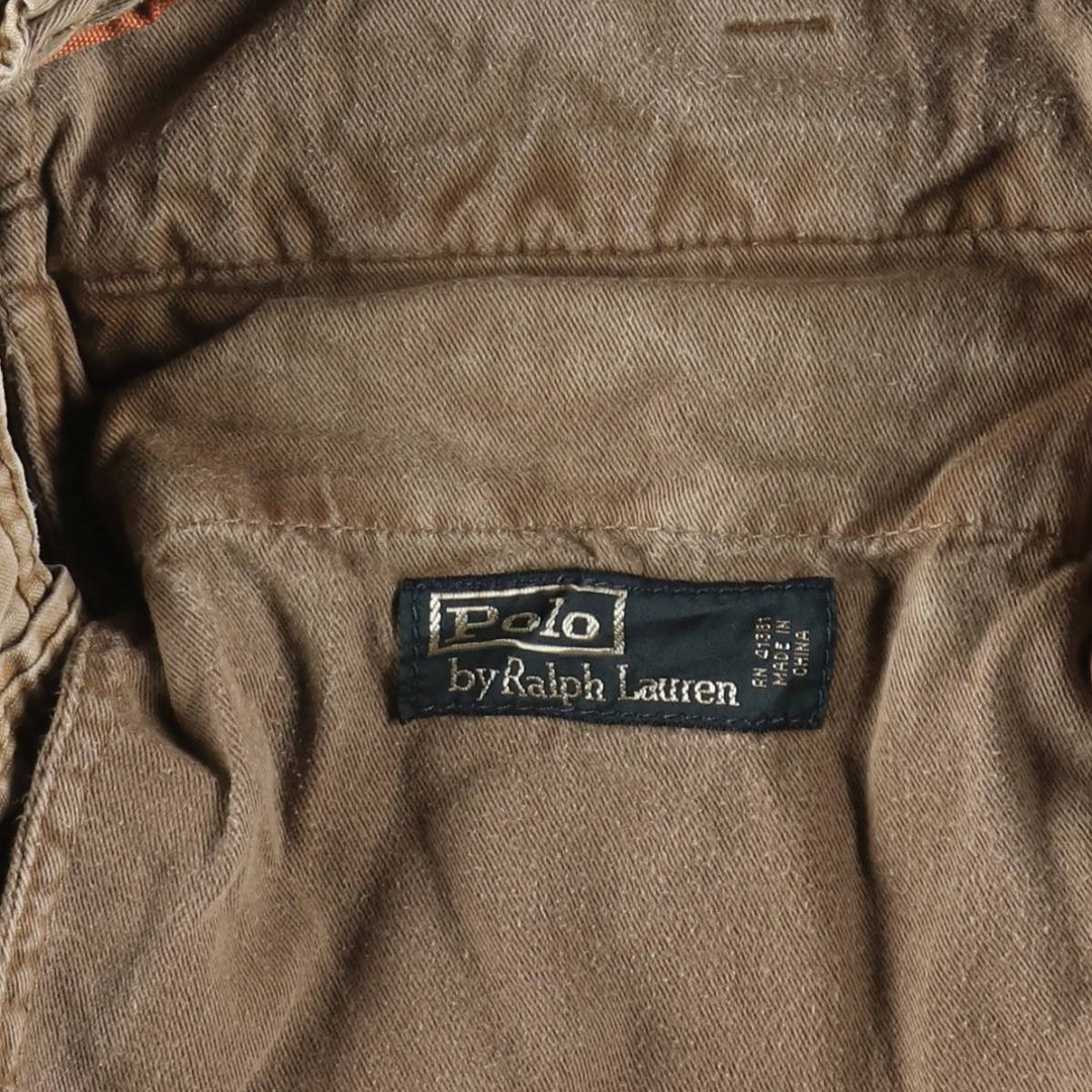 Ralph Lauren POLO by Ralph Lauren Cargo Shorts, Men's Size W34 (approx.), Vintage cotton Khaki type beige Vintage Second Hand