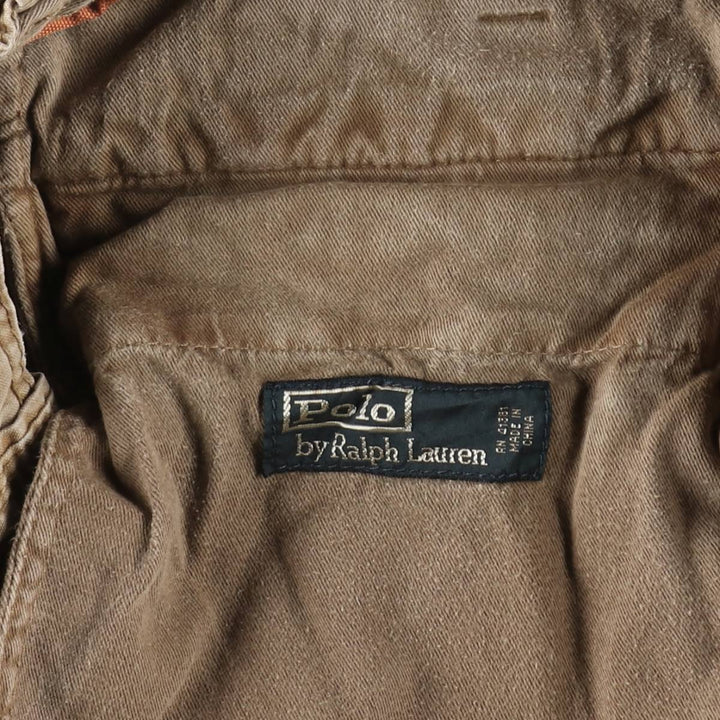 Ralph Lauren POLO by Ralph Lauren Cargo Shorts, Men's Size W34 (approx.), Vintage cotton Khaki type beige Vintage Second Hand