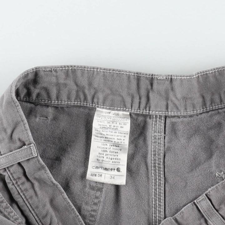 Carhartt Duck Work Shorts, Men's Size W34 cotton gray type Vintage Second Hand