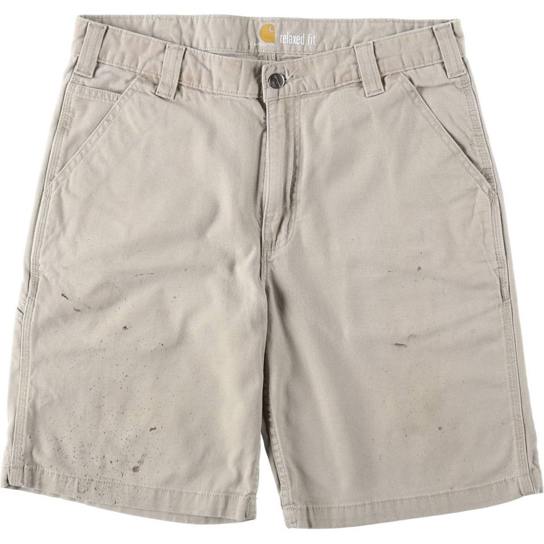Carhartt Duck Canvas Work Shorts, Men's W35 (approx.) cotton Beige type Vintage Second Hand