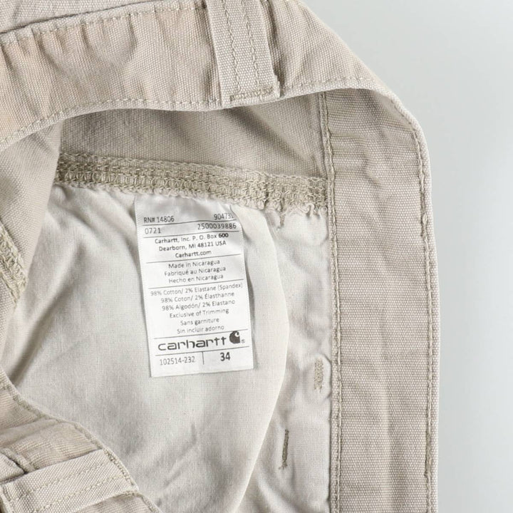 Carhartt Duck Canvas Work Shorts, Men's W35 (approx.) cotton Beige type Vintage Second Hand