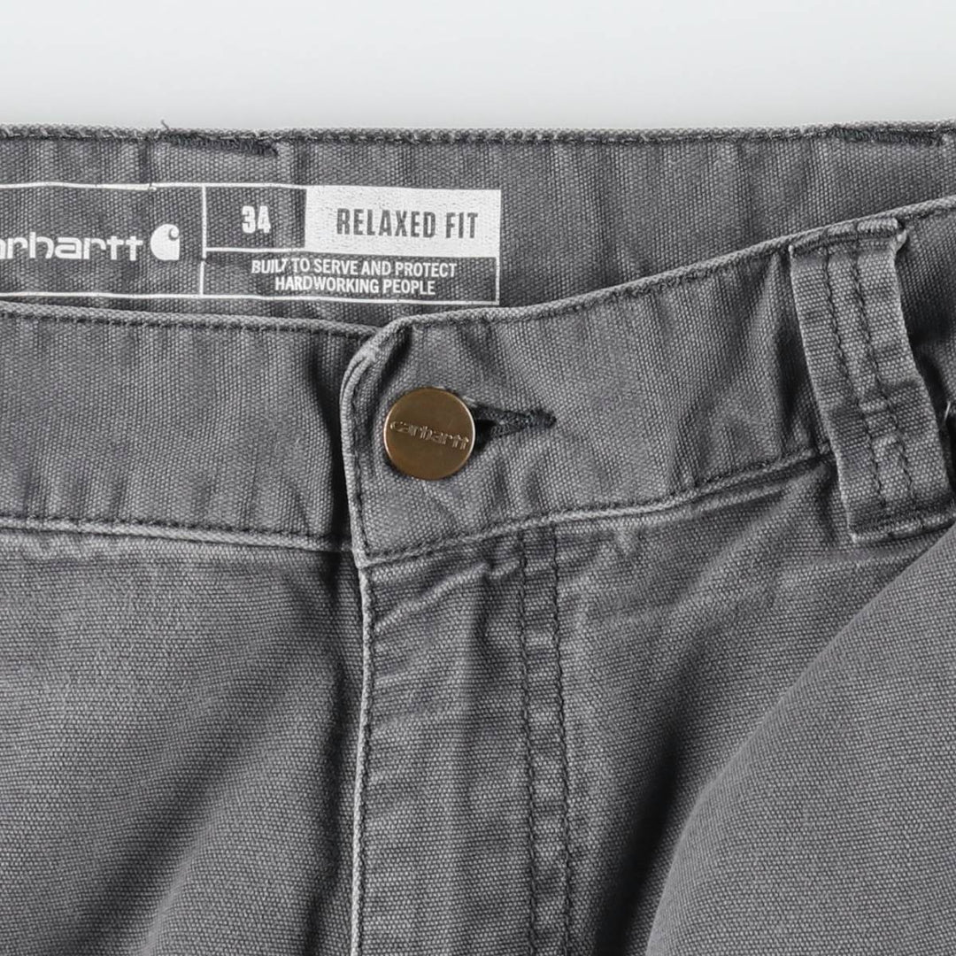 Carhartt Relaxed Fit Duck Canvas Painter Shorts, Men's W35 (approx.) cotton gray type Vintage Second Hand