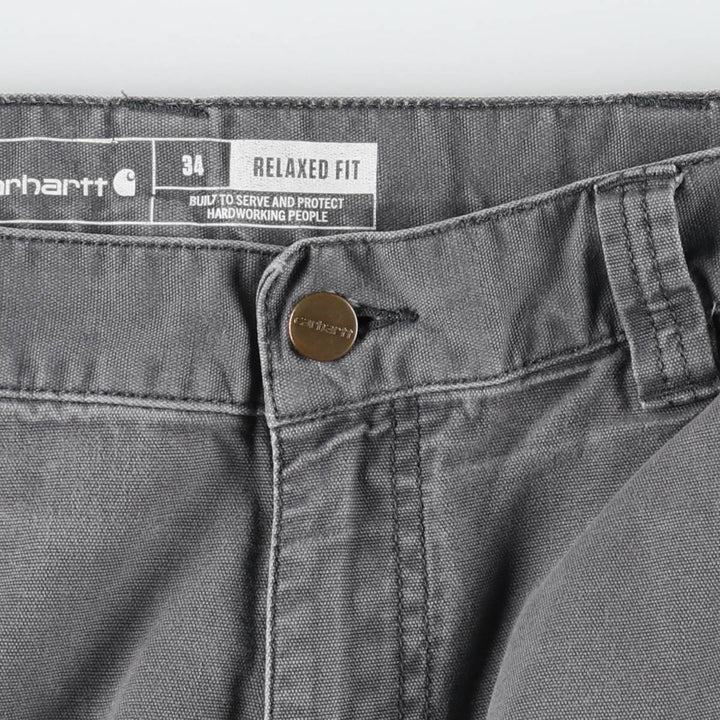 Carhartt Relaxed Fit Duck Canvas Painter Shorts, Men's W35 (approx.) cotton gray type Vintage Second Hand