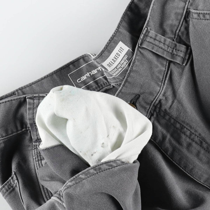 Carhartt Relaxed Fit Duck Canvas Painter Shorts, Men's W35 (approx.) cotton gray type Vintage Second Hand