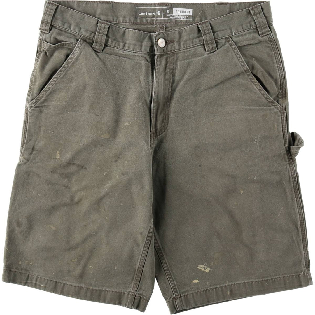 Carhartt Relaxed Fit Duck Painter Shorts, Men's, W34 equivalent cotton Khaki type Vintage Second Hand