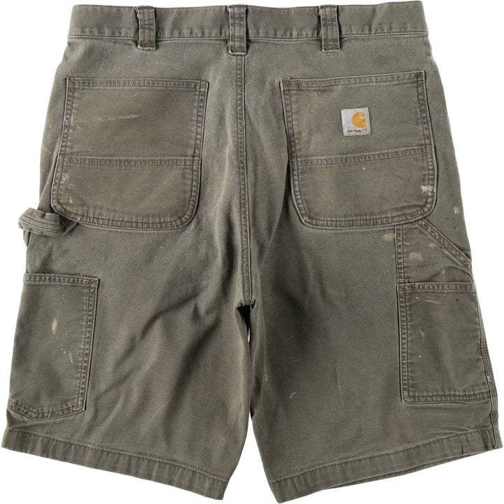 Carhartt Relaxed Fit Duck Painter Shorts, Men's, W34 equivalent cotton Khaki type Vintage Second Hand