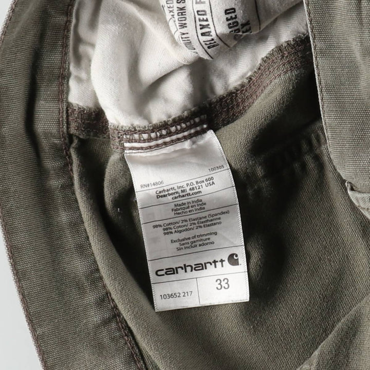 Carhartt Relaxed Fit Duck Painter Shorts, Men's, W34 equivalent cotton Khaki type Vintage Second Hand