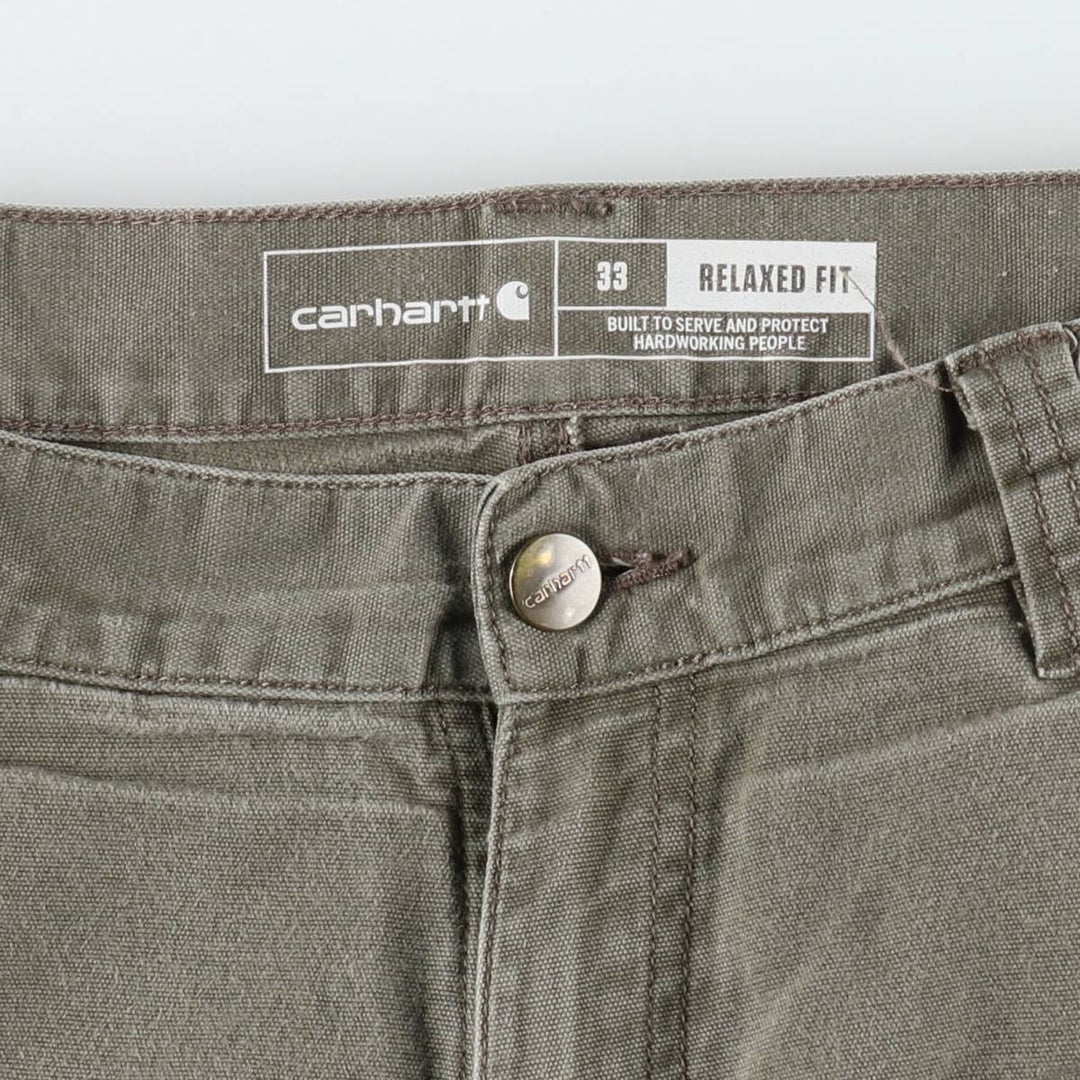 Carhartt Relaxed Fit Duck Painter Shorts, Men's, W34 equivalent cotton Khaki type Vintage Second Hand
