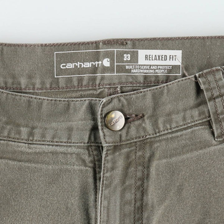 Carhartt Relaxed Fit Duck Painter Shorts, Men's, W34 equivalent cotton Khaki type Vintage Second Hand