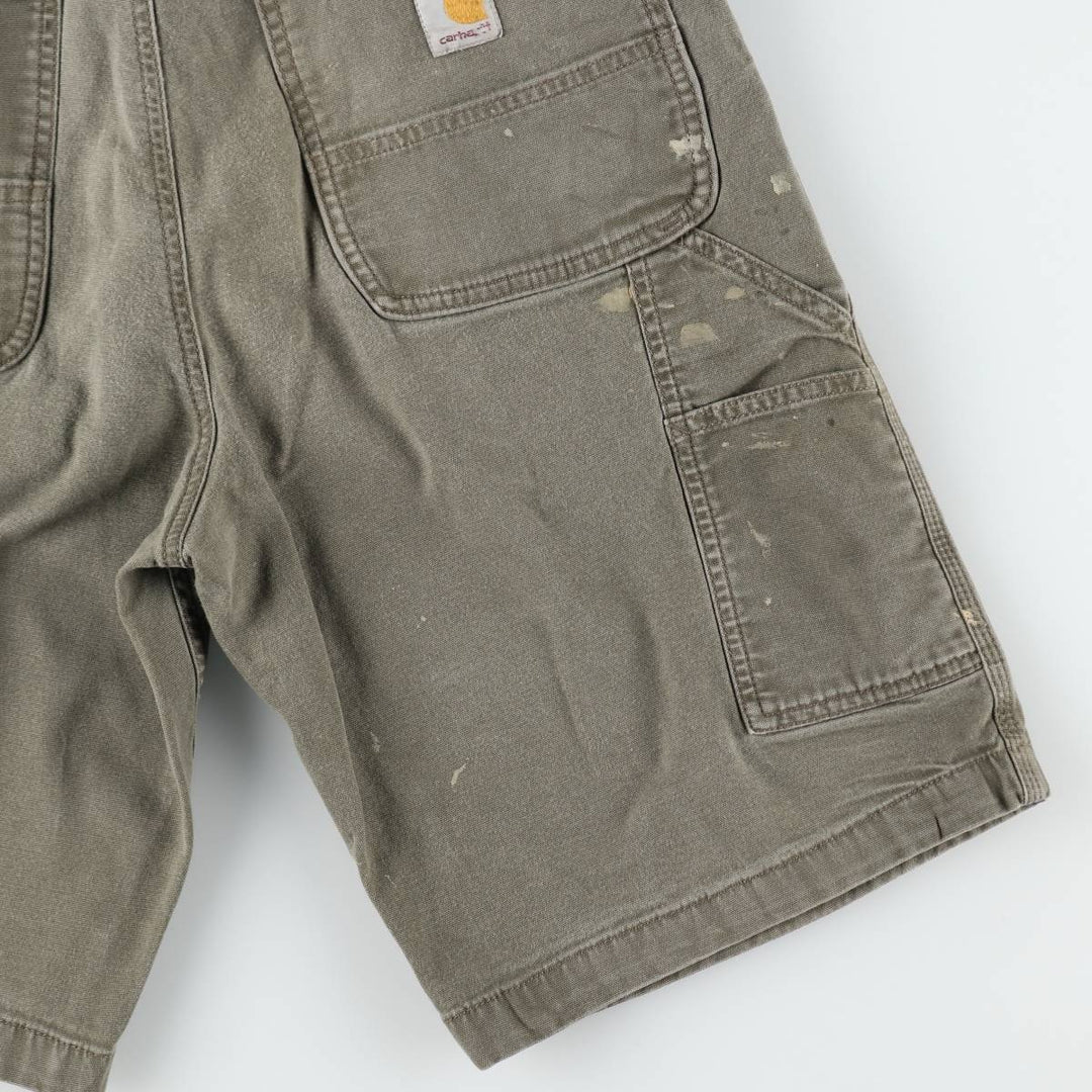 Carhartt Relaxed Fit Duck Painter Shorts, Men's, W34 equivalent cotton Khaki type Vintage Second Hand