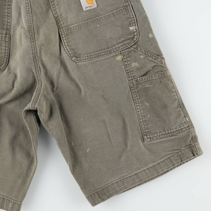 Carhartt Relaxed Fit Duck Painter Shorts, Men's, W34 equivalent cotton Khaki type Vintage Second Hand