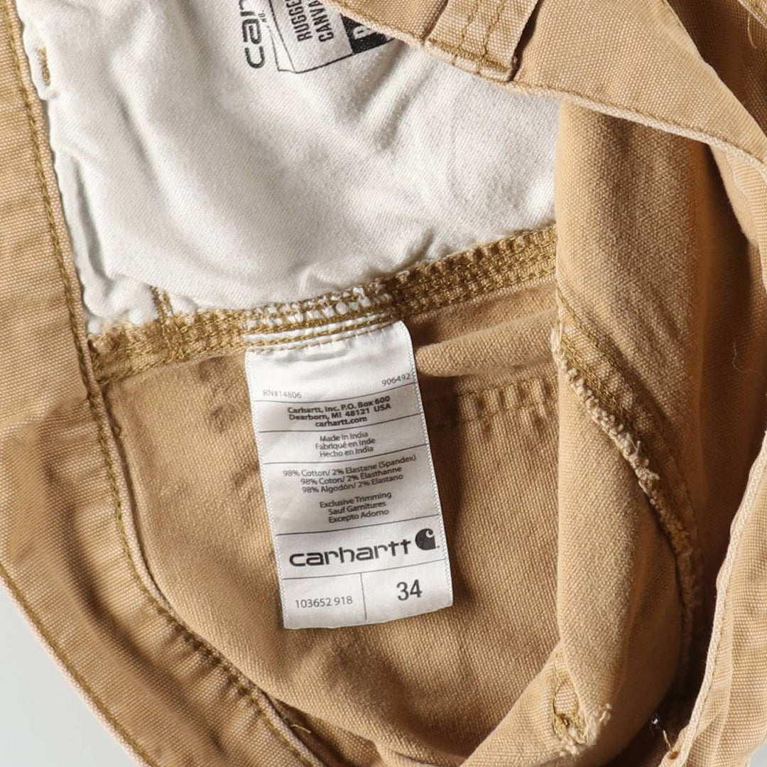 Carhartt Relaxed Fit Duck Painter Shorts, Shorts, Men's, W34 equivalent cotton Beige type Vintage Second Hand
