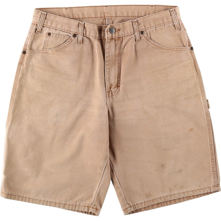 Dickies Relaxed Fit Duck Canvas Painter Shorts (Men's W34 equivalent) cotton Khaki type beige Vintage Second Hand