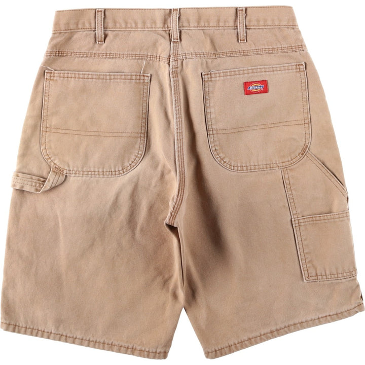 Dickies Relaxed Fit Duck Canvas Painter Shorts (Men's W34 equivalent) cotton Khaki type beige Vintage Second Hand