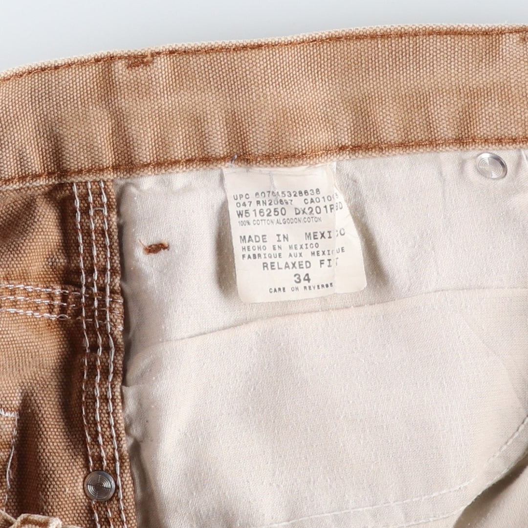 Dickies Relaxed Fit Duck Canvas Painter Shorts (Men's W34 equivalent) cotton Khaki type beige Vintage Second Hand