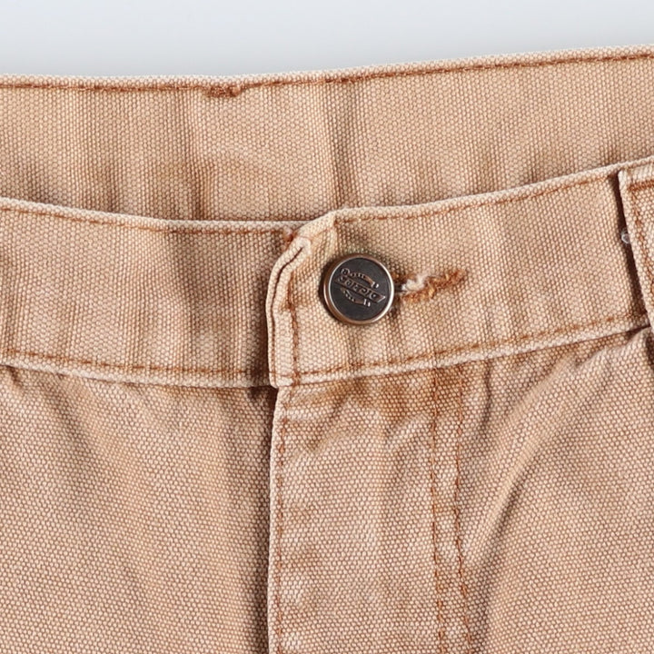 Dickies Relaxed Fit Duck Canvas Painter Shorts (Men's W34 equivalent) cotton Khaki type beige Vintage Second Hand