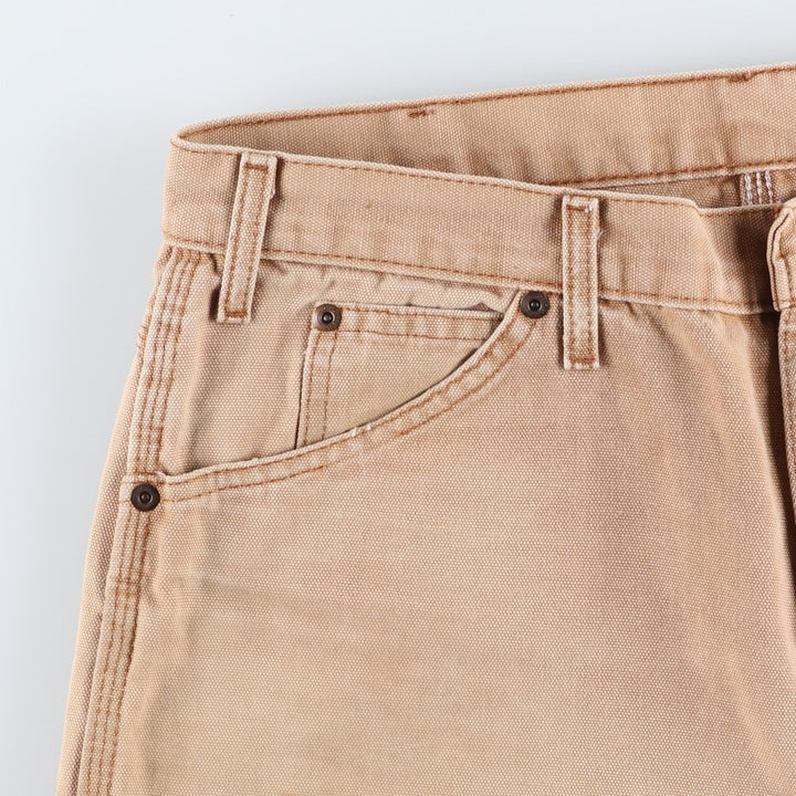 Dickies Relaxed Fit Duck Canvas Painter Shorts (Men's W34 equivalent) cotton Khaki type beige Vintage Second Hand