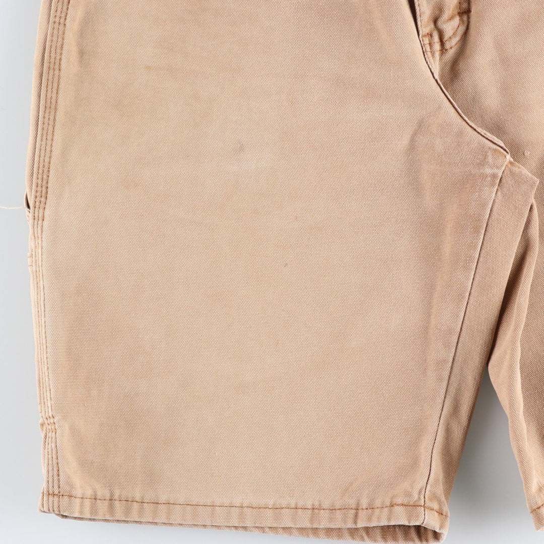Dickies Relaxed Fit Duck Canvas Painter Shorts (Men's W34 equivalent) cotton Khaki type beige Vintage Second Hand