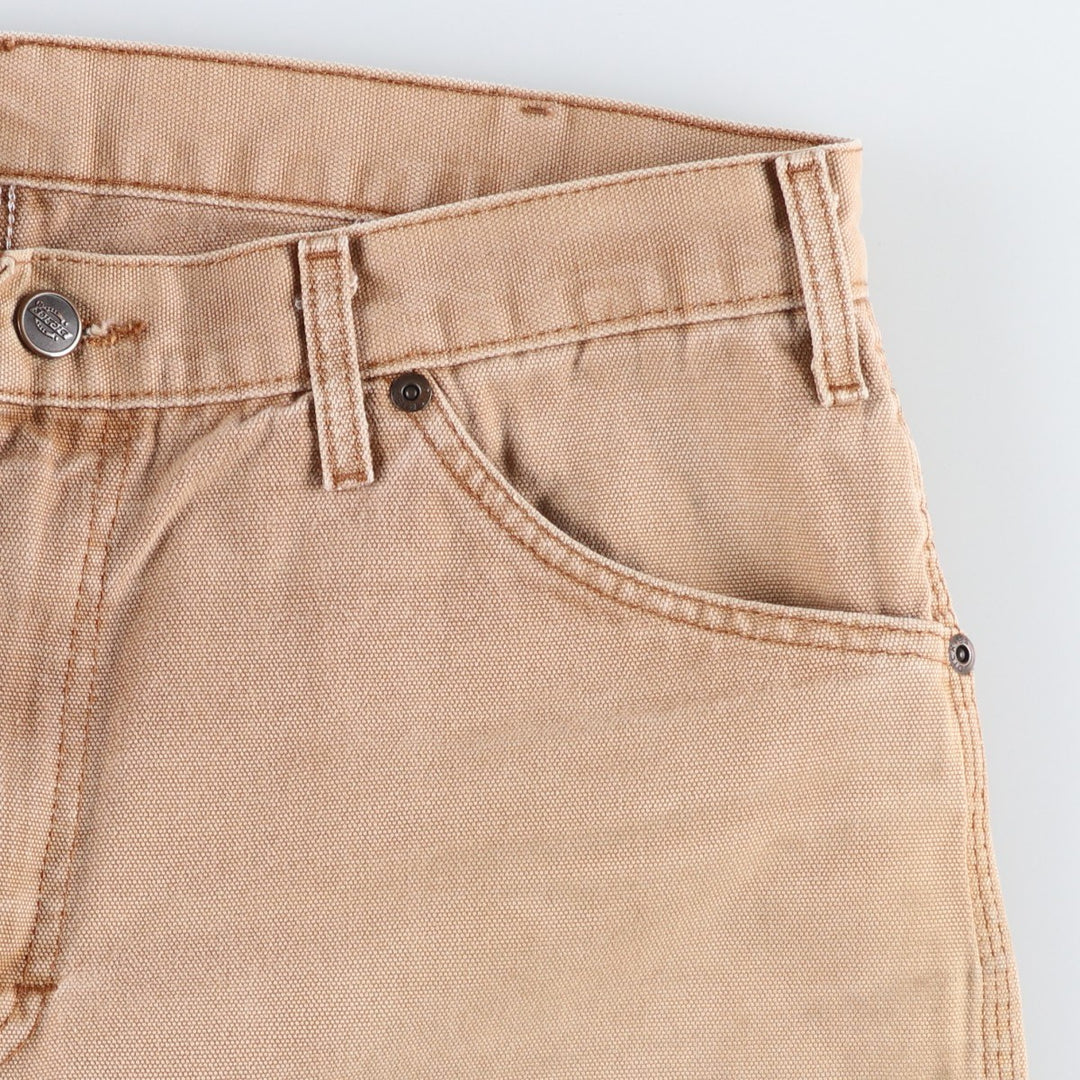 Dickies Relaxed Fit Duck Canvas Painter Shorts (Men's W34 equivalent) cotton Khaki type beige Vintage Second Hand