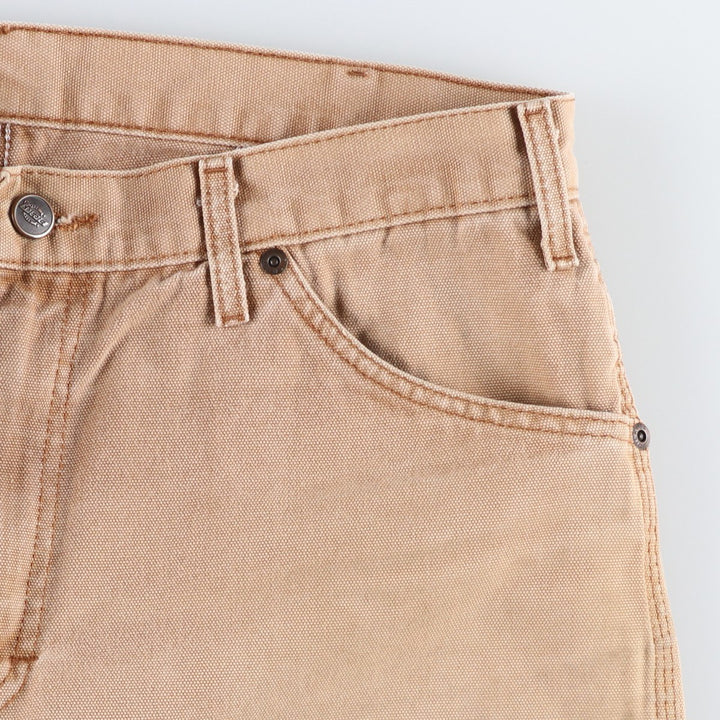 Dickies Relaxed Fit Duck Canvas Painter Shorts (Men's W34 equivalent) cotton Khaki type beige Vintage Second Hand