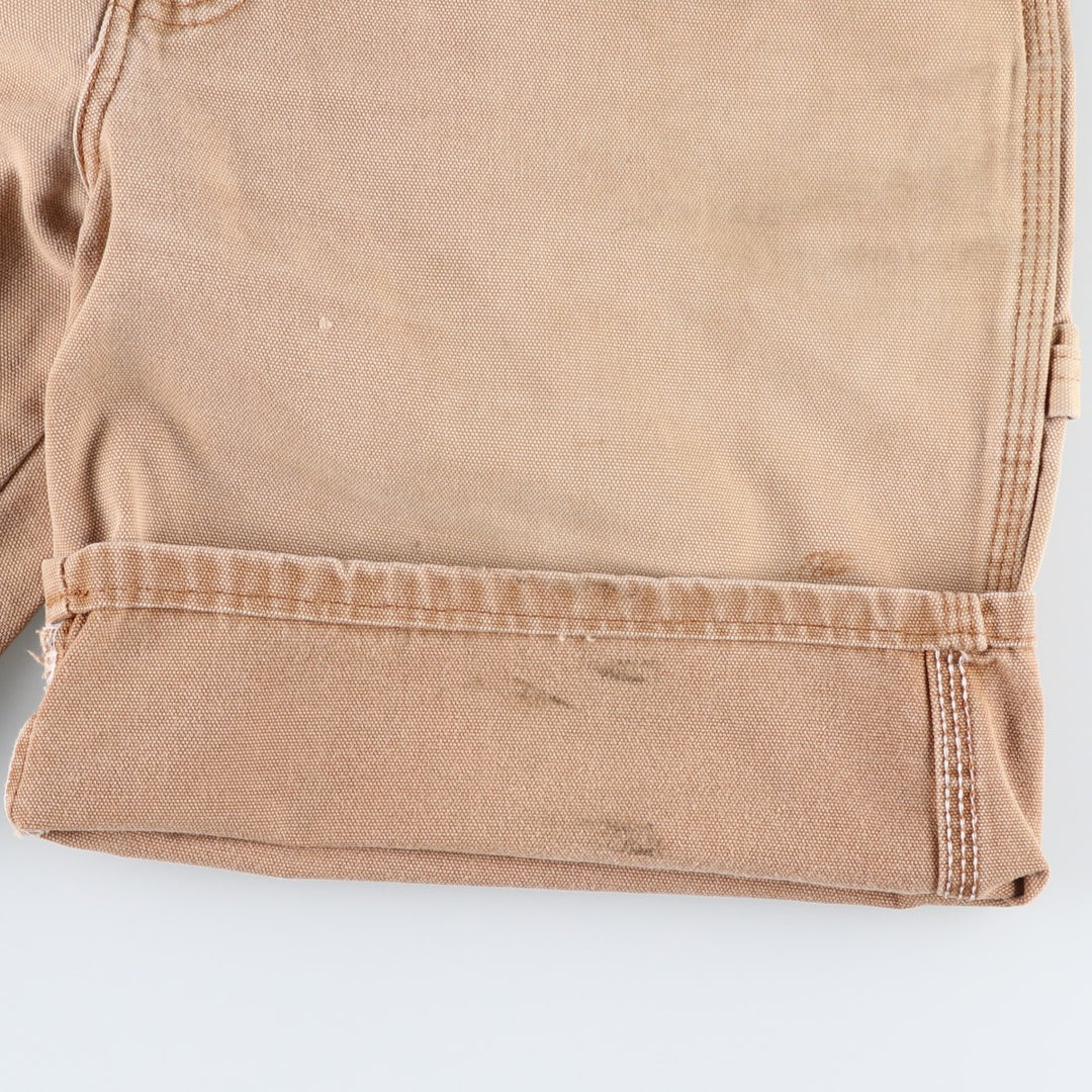 Dickies Relaxed Fit Duck Canvas Painter Shorts (Men's W34 equivalent) cotton Khaki type beige Vintage Second Hand