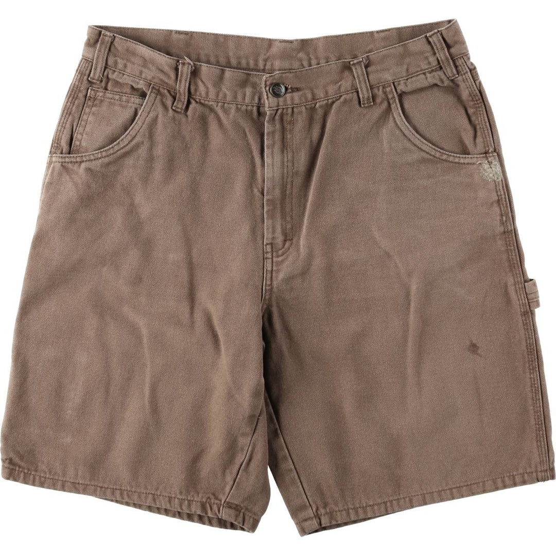 Dickies duck canvas painter shorts, men's size W32 (approx.) cotton brown type Vintage Second Hand