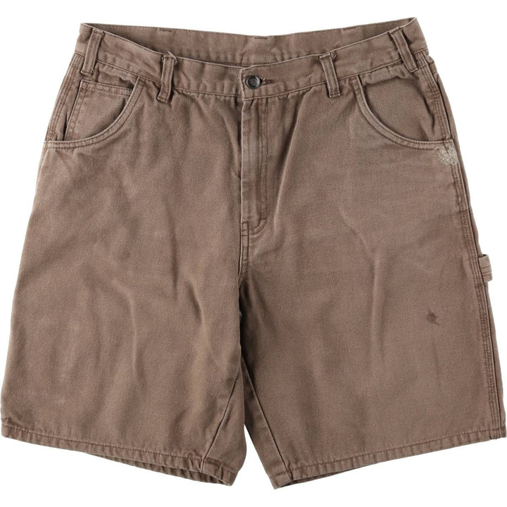 Dickies duck canvas painter shorts, men's size W32 (approx.) cotton brown type Vintage Second Hand