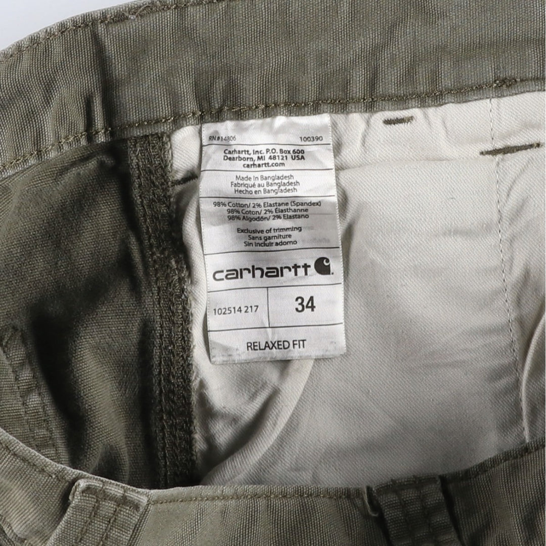 Carhartt Relaxed Fit Duck Work Shorts, Short Pants, Men's, W34 equivalent cotton Khaki type Vintage Second Hand