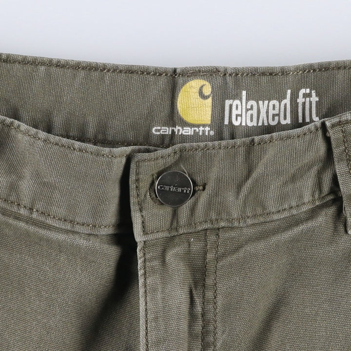 Carhartt Relaxed Fit Duck Work Shorts, Short Pants, Men's, W34 equivalent cotton Khaki type Vintage Second Hand